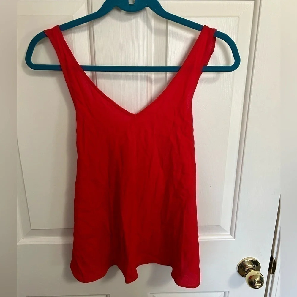 ASOS Ruffle Open Back Red Tank Size 4 NWT - Picture 2 of 6